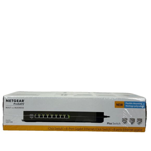 Netgear GSS108E 8-Port Gigabit Ethernet Plus Click Switch Black - Picture 1 of 6